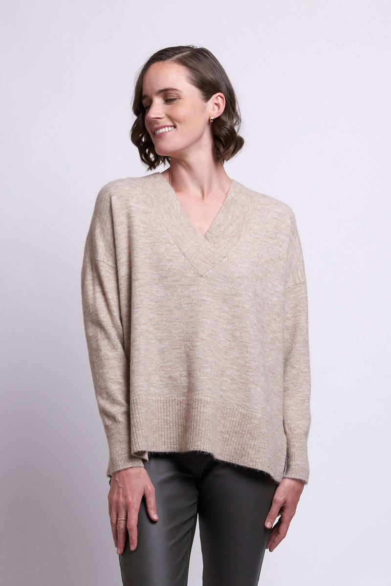 Foil Come Together Sweater in Latte