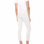 UP! 28 Inch Button Detail Ankle Pant in Linen 67480UP