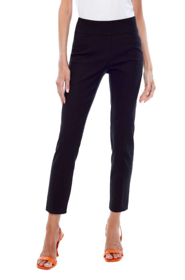 Up 28 Inch Honeycomb Jacquard Slim Ankle Pant in Black