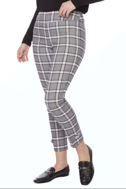 UP! 28 Inch Techno Ankle Pant in Metallic Plaid 68240UP