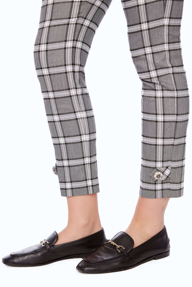 UP! 28 Inch Techno Ankle Pant in Metallic Plaid 68240UP