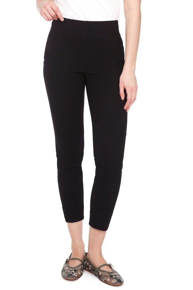 UP! 28 Inch Textured Techno Petal Ankle Pant in Black 68610UP