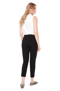 UP! 28 Inch Textured Techno Petal Ankle Pant in Black 68610UP