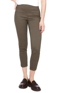 UP! 28 Inch Textured Techno Petal Ankle Pant in Moss 68675UP