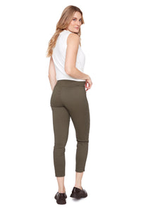 UP! 28 Inch Textured Techno Petal Ankle Pant in Moss 68675UP