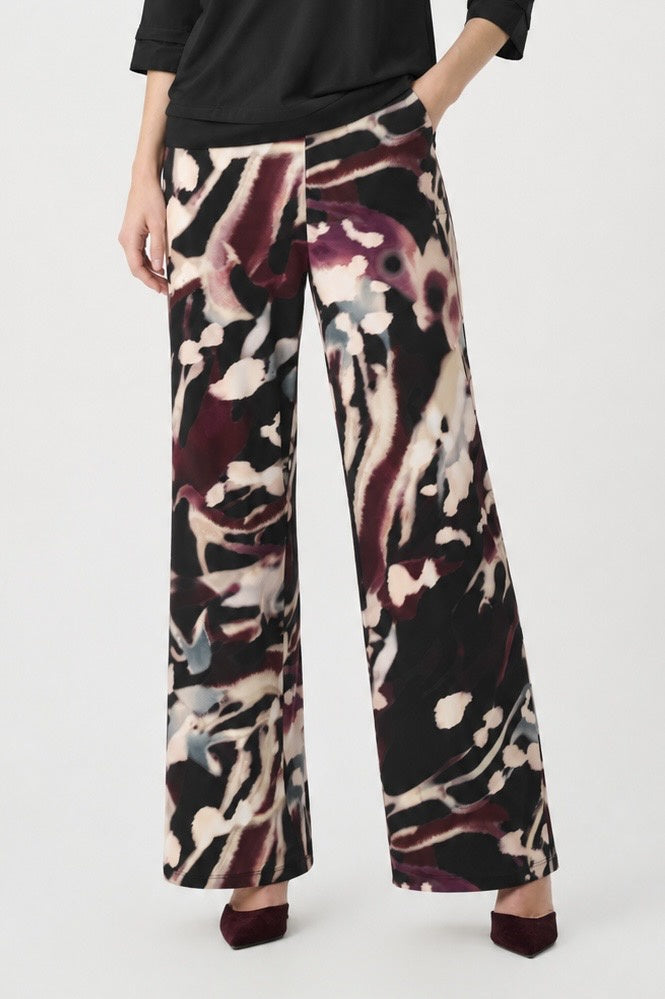 Signature by Joseph Ribkoff Wide Leg Pant in Black Cherry 263749