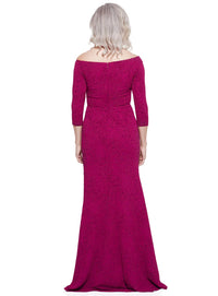 Trellis Lane VIANNE Sleeved Gown in Rose Pink