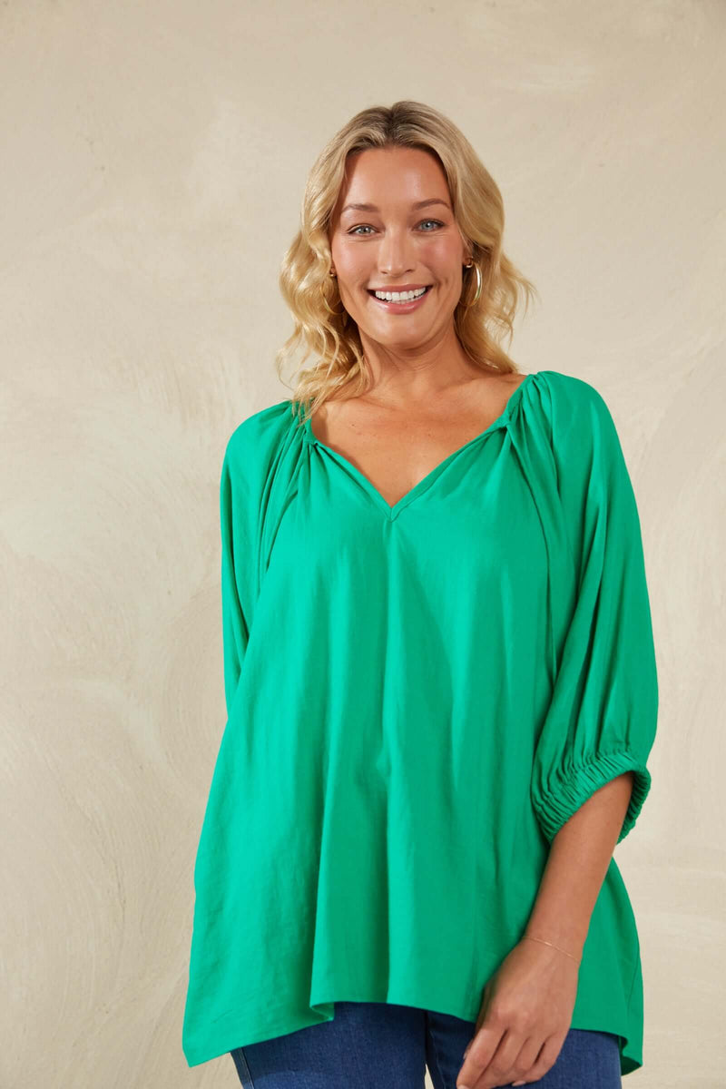 Haven Sardinia Relaxed Blouse in Verde