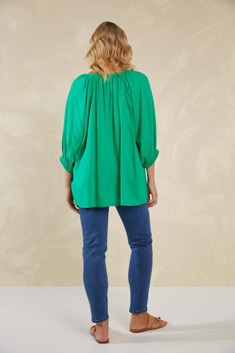 Haven Sardinia Relaxed Blouse in Verde