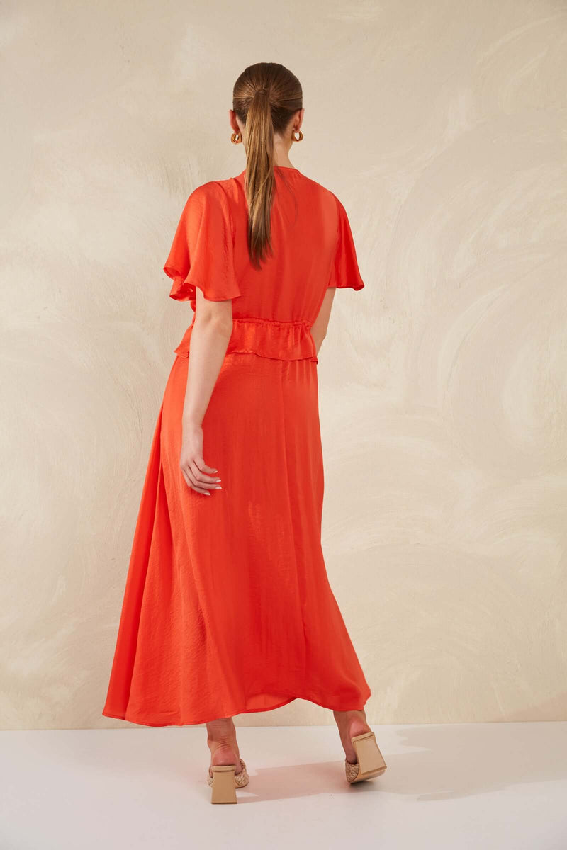 Haven Portofino Frill Maxi in Aperol