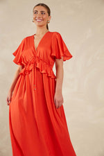 Haven Portofino Frill Maxi in Aperol