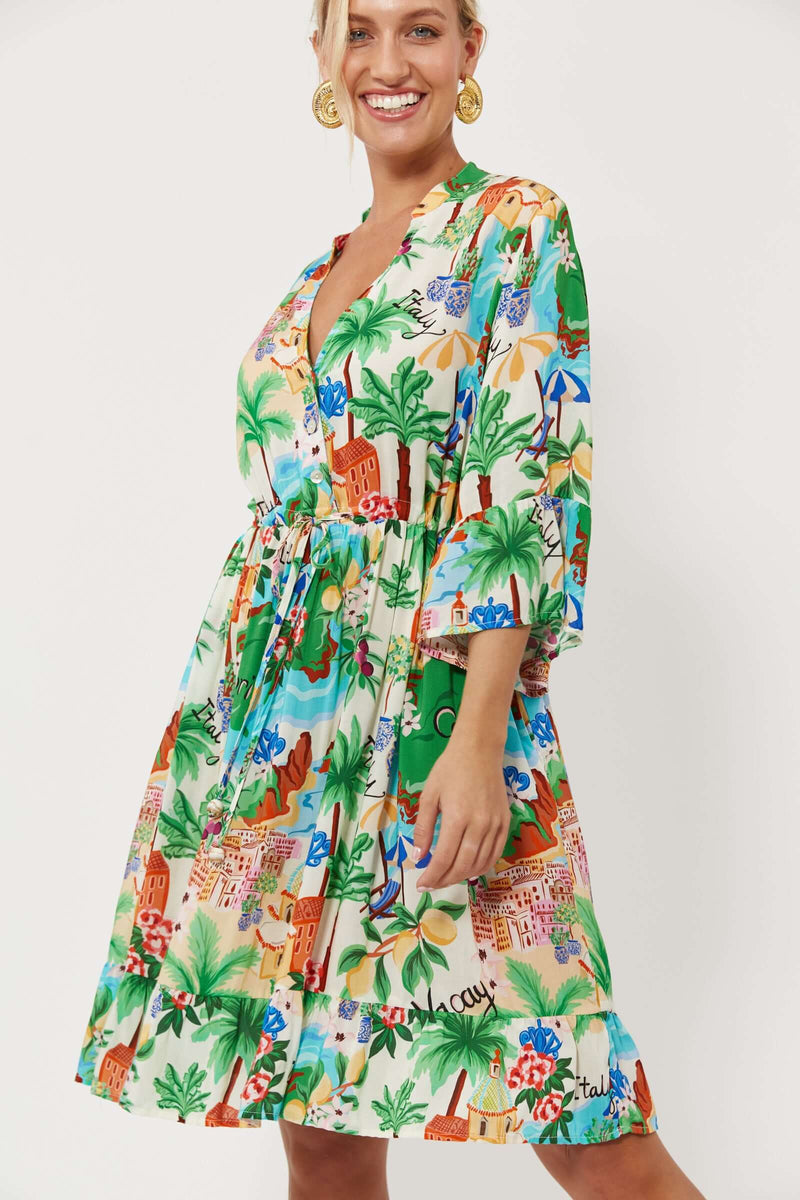 Haven Isola Tie Dress in Capri