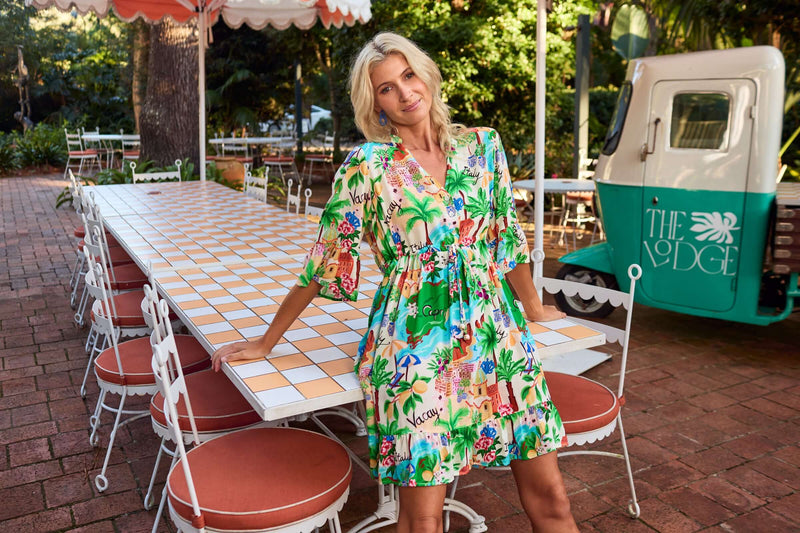 Haven Isola Tie Dress in Capri