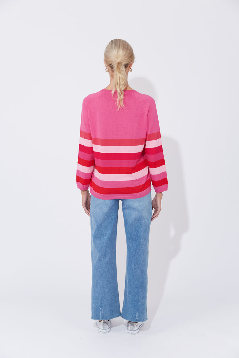 Haven Florida Stripe Jumper in Pink