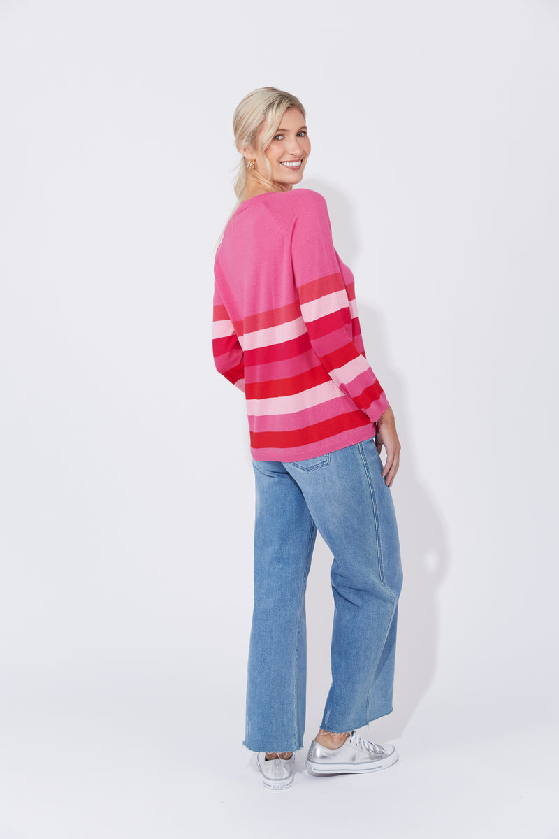 Haven Florida Stripe Jumper in Pink