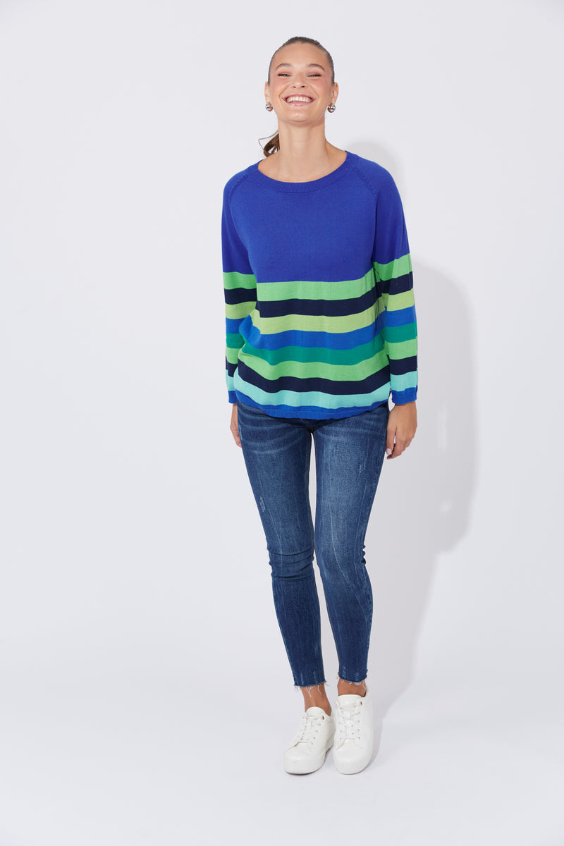 Haven Florida Stripe Jumper in Cobalt