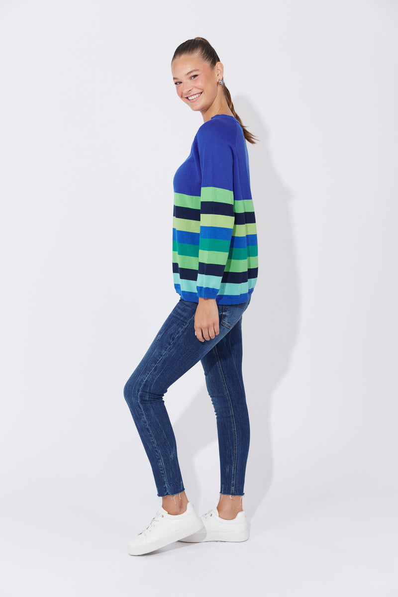 Haven Florida Stripe Jumper in Cobalt