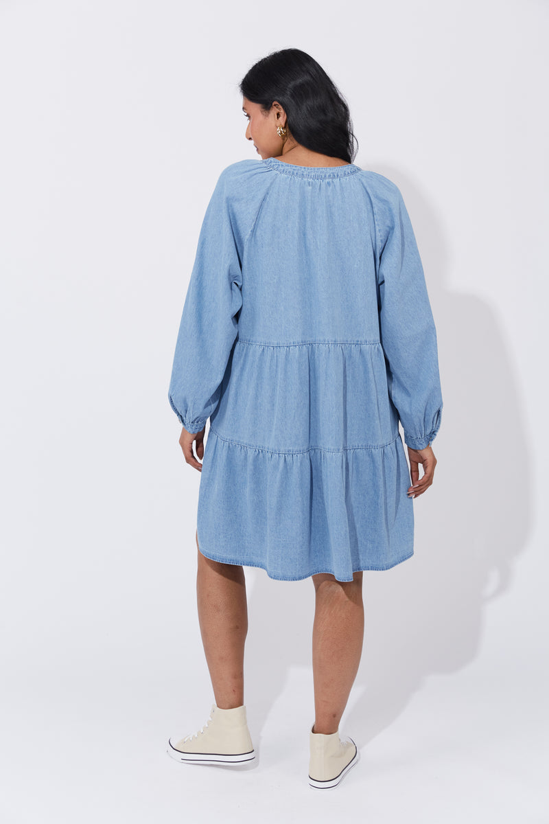 Haven Austin Denim Dress in Blue Denim