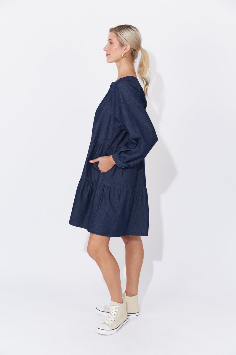 Haven Austin Denim Dress in Indigo Denim