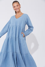 Haven Austin Denim Maxi in Blue Denim