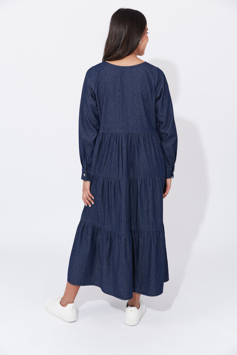 Haven Austin Denim Maxi in Indigo Denim