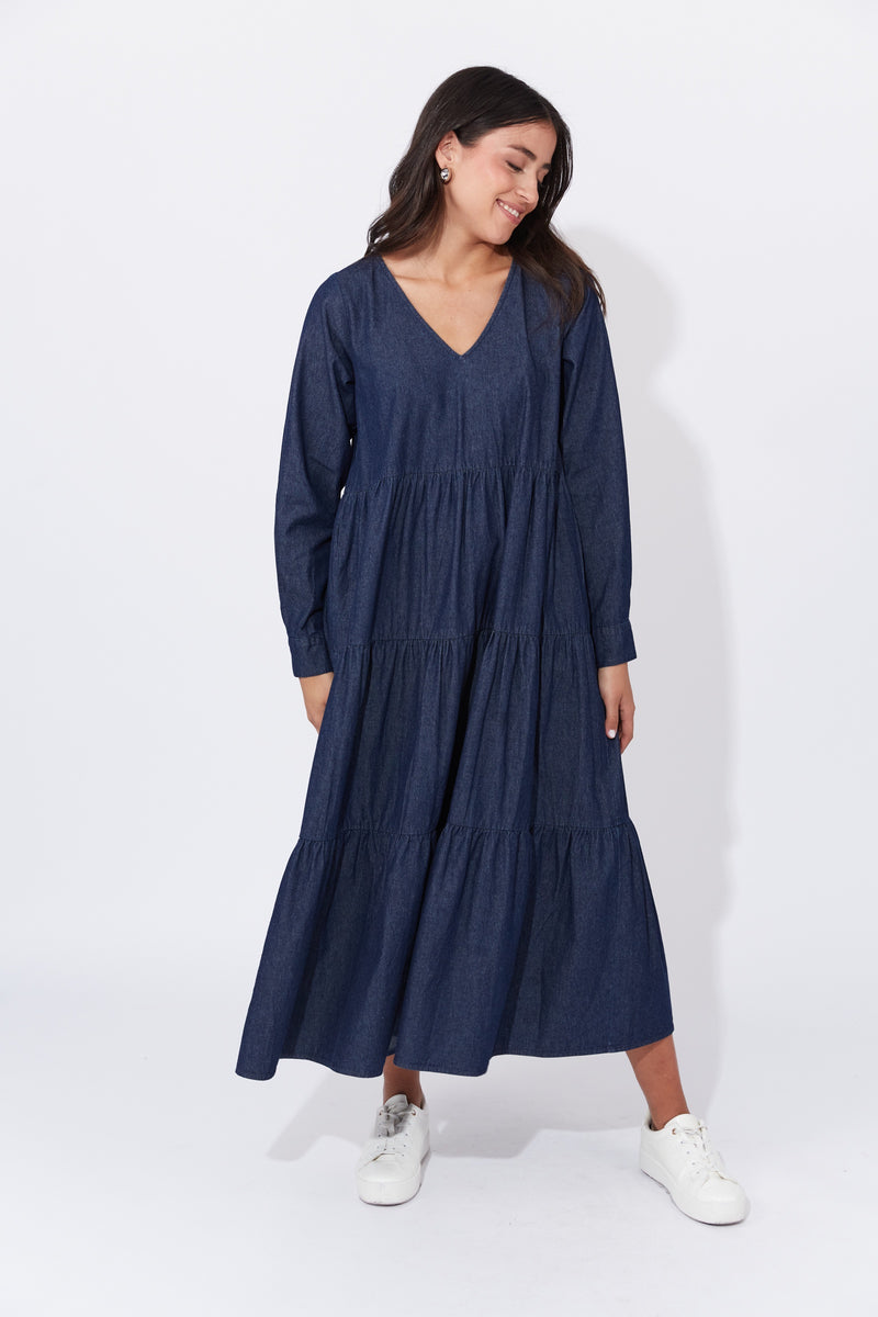 Haven Austin Denim Maxi in Indigo Denim