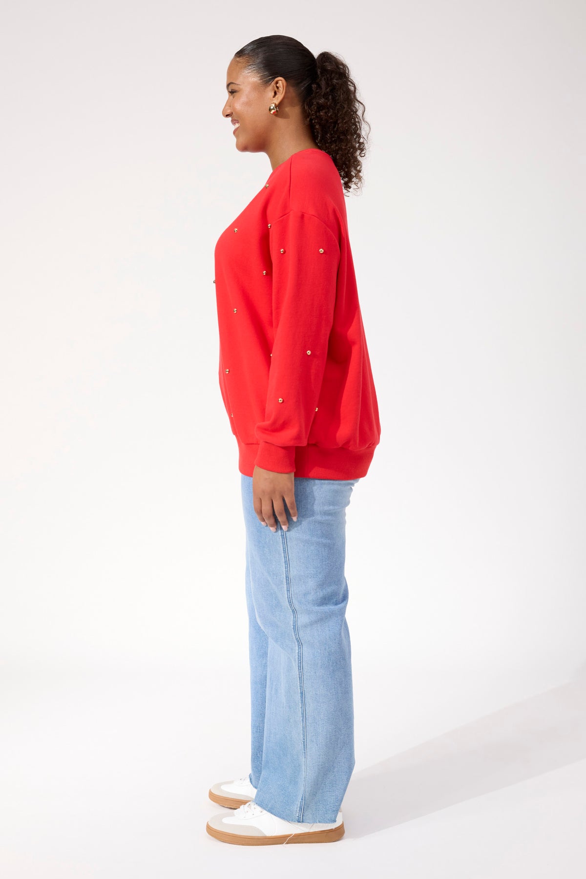 Haven Boston Studded Sweatshirt in Red