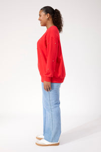 Haven Boston Studded Sweatshirt in Red