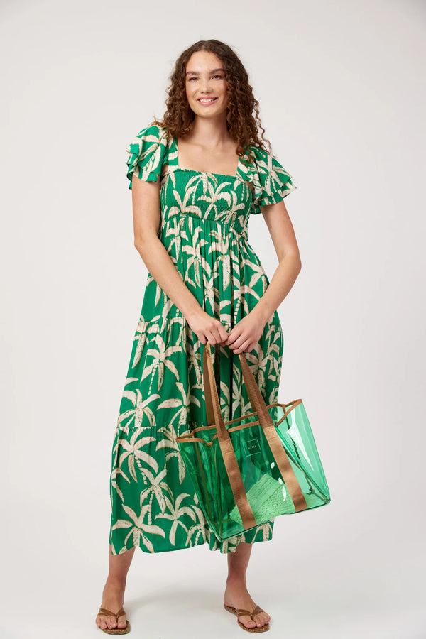 Haven CONGO Shirred Maxi Dress in Palm