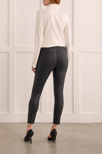Tribal Audrey Caviar Glitz Pull On Skinny Ankle Pant in Black