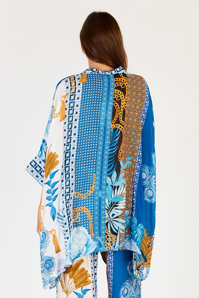 Lula Soul RAVELLO Kaftan Shirt in Azure