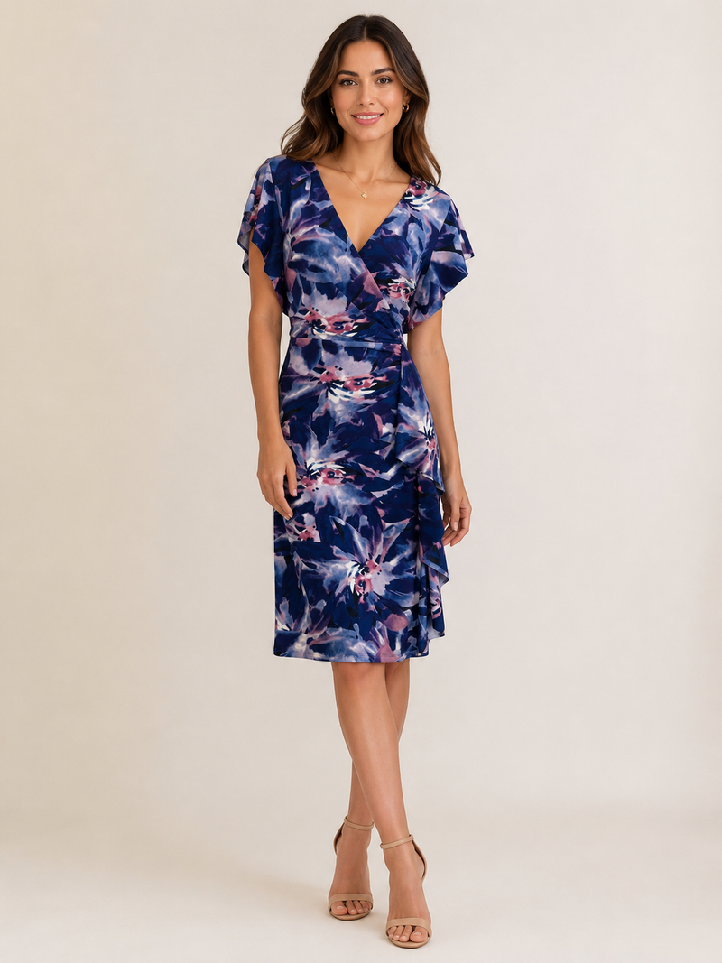 Jesse Harper Waterfall Dress in Midnight Flora JH0631