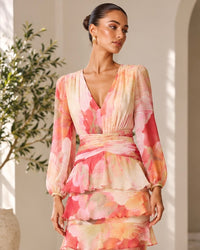 Elliatt SYLVANA Long Sleeve Gown in Floral
