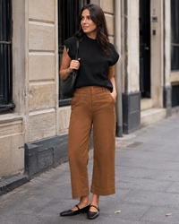 Liverpool High Rise Crop Wide Leg in Mocha Brown