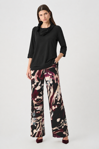 Signature by Joseph Ribkoff Wide Leg Pant in Black Cherry 263749