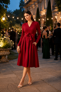Joseph Ribkoff Memory Fit & Flare Dress in Deep Cherry 263145