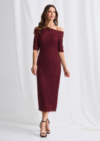 Trellis Lane GISELLE Dress in Wine Lace