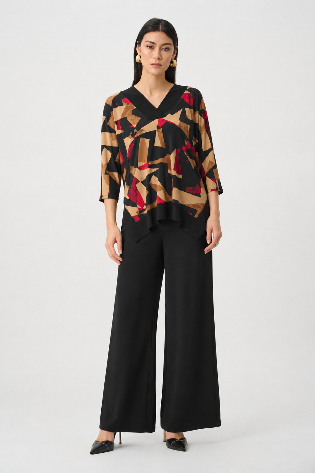 Joseph Ribkoff Abstract Tunic in Black Combo 263224