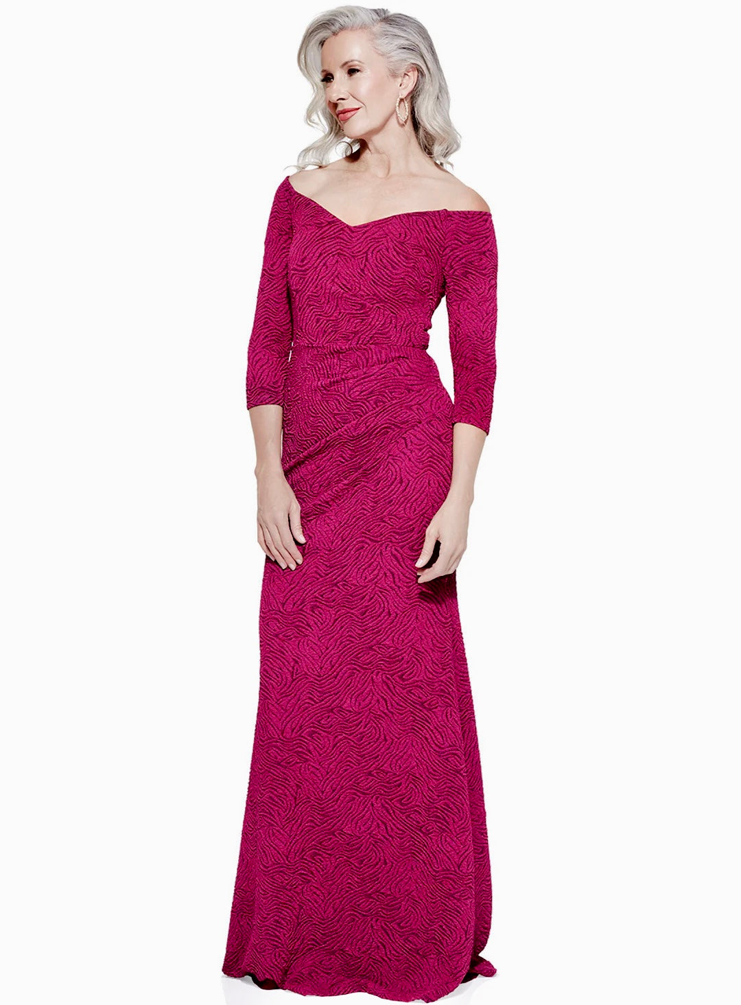 Trellis Lane VIANNE Sleeved Gown in Rose Pink