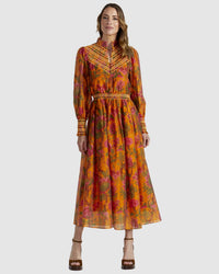Fate + Becker Panama Dress in Orange Floral