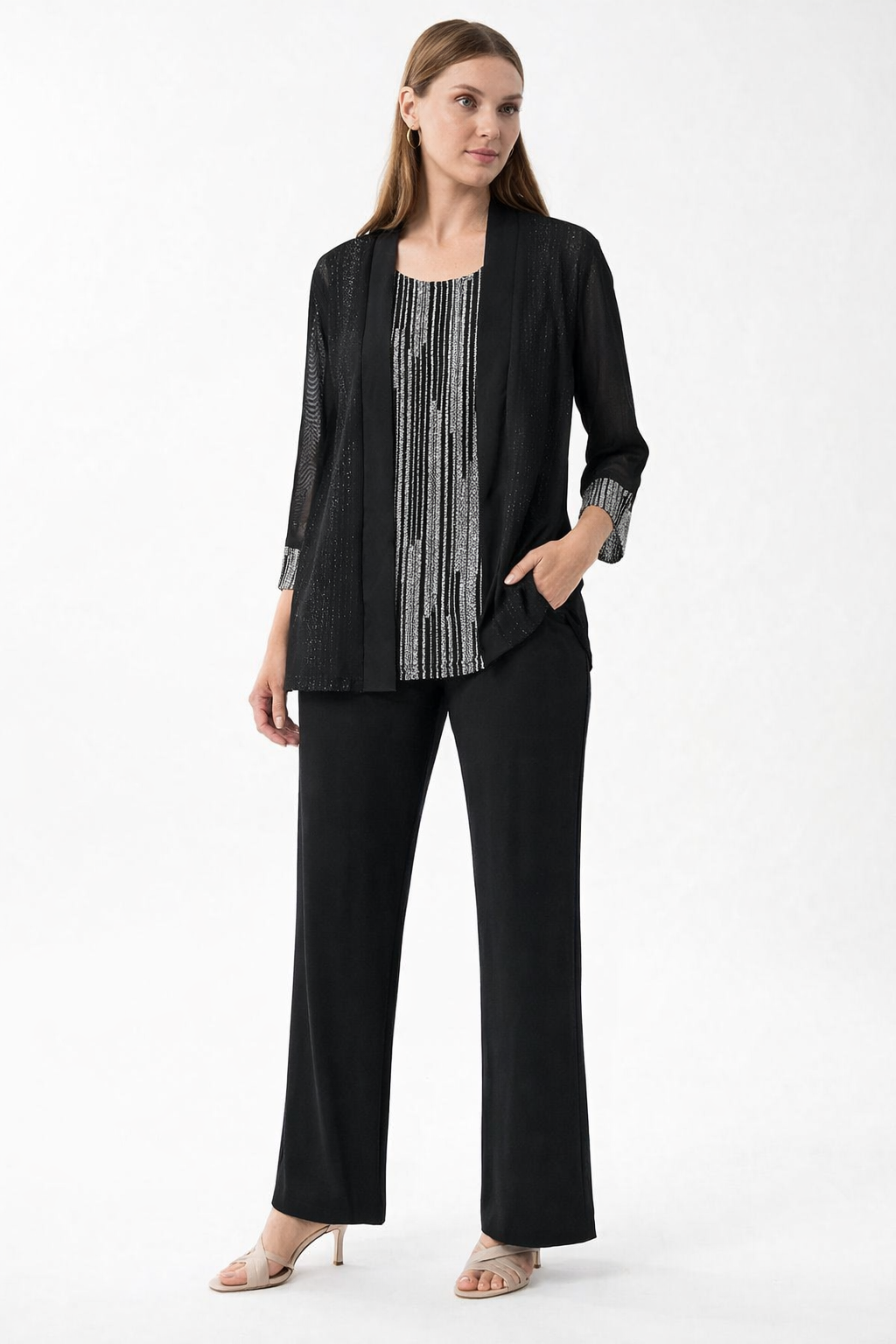 Amanda Collection Twinset in Black Silver