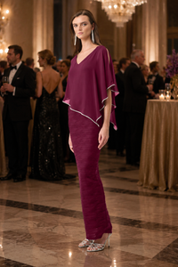 Signature by Joseph Ribkoff Gown in Berry Burst Sparkle 263748