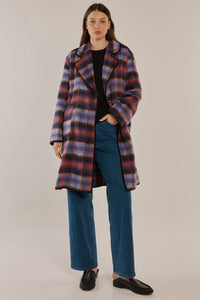 Betty Basics Oslo Coat in Purple Orange Check