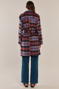 Betty Basics Oslo Coat in Purple Orange Check