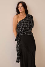 Brave + True Monica Top in Black Polka Dot