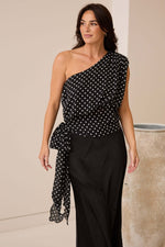 Brave + True Monica Top in Black Polka Dot