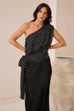 Brave + True Monica Top in Black Polka Dot