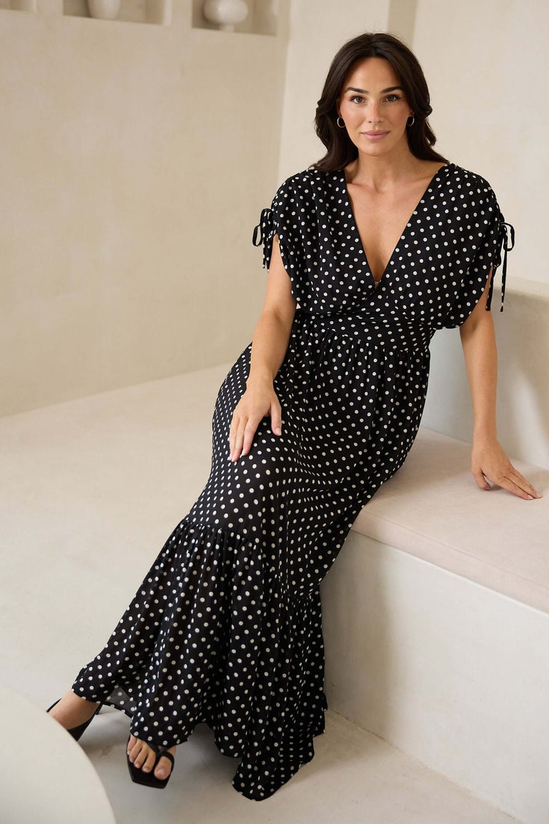 Brave + True Ellody Dress in Black Polka Dot