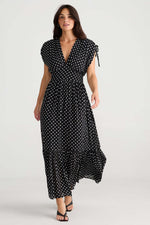 Brave + True Ellody Dress in Black Polka Dot