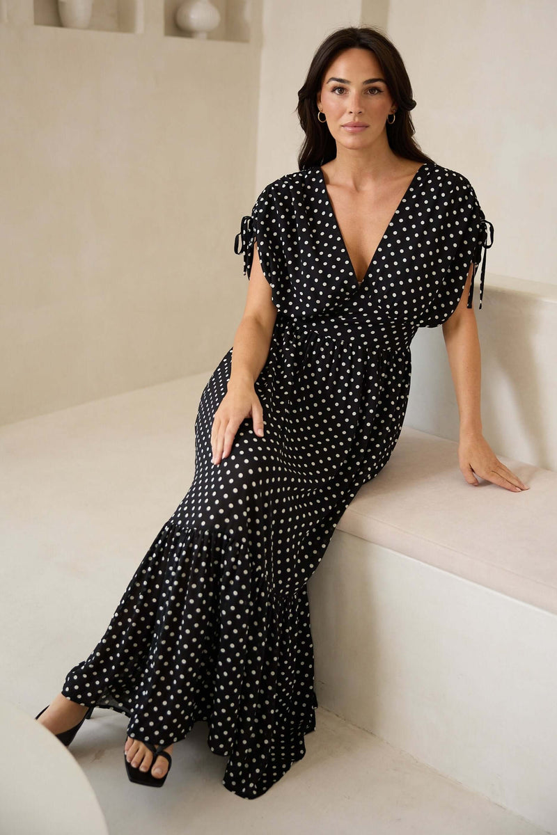 Brave + True Ellody Dress in Black Polka Dot